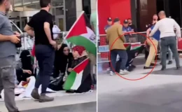 İsrail protestosuna polis müdahalesi! Görüntüler Emniyet’i harekete geçirdi