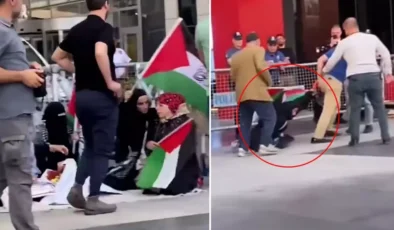 İsrail protestosuna polis müdahalesi! Görüntüler Emniyet’i harekete geçirdi